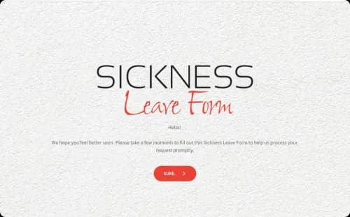 Sickness Leave Form Template Sickness Leave Form Template